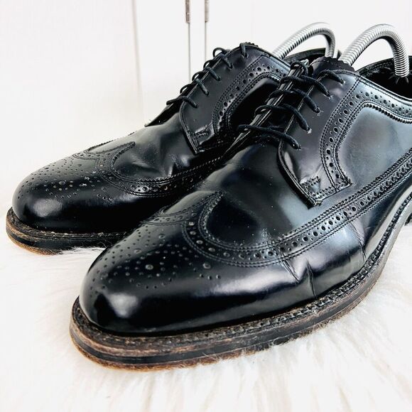 Florsheim Imperial Kenmoor Black Leather Longwing Tip Oxford Dress Shoes Size 10 main image 5